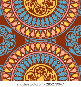 Seamless pattern ethnic style. Vintage decorative texture. Indian, arabic motive.
