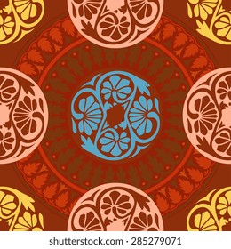 Seamless pattern ethnic style. Vintage decorative texture. Indian, arabic motive.