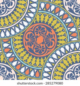 Seamless pattern ethnic style. Vintage decorative texture. Indian, arabic motive.