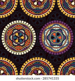 Seamless pattern ethnic style. Vintage decorative texture. Indian, arabic motive.