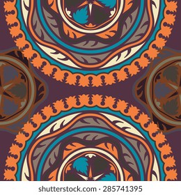 Seamless pattern ethnic style. Vintage decorative texture. Indian, arabic motive.