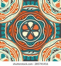 Seamless pattern ethnic style. Vintage decorative texture. Indian, arabic motive.