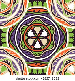 Seamless pattern ethnic style. Vintage decorative texture. Indian, arabic motive.