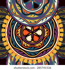 Seamless pattern ethnic style. Vintage decorative texture. Indian, arabic motive.