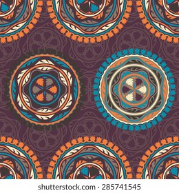 Seamless pattern ethnic style. Vintage decorative texture. Indian, arabic motive.