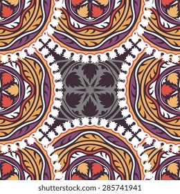 Seamless pattern ethnic style. Vintage decorative texture. Indian, arabic motive.