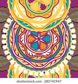Seamless pattern ethnic style. Vintage decorative texture. Indian, arabic motive.