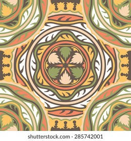 Seamless pattern ethnic style. Vintage decorative texture. Indian, arabic motive.