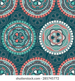 Seamless pattern ethnic style. Vintage decorative texture. Indian, arabic motive.