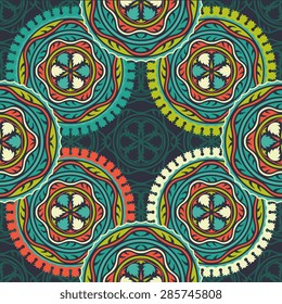 Seamless pattern ethnic style. Vintage decorative texture. Indian, arabic motive.