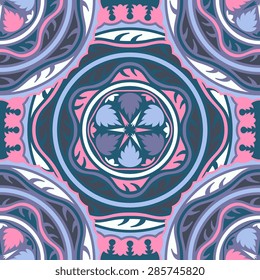 Seamless pattern ethnic style. Vintage decorative texture. Indian, arabic motive.