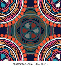 Seamless pattern ethnic style. Vintage decorative texture. Indian, arabic motive.