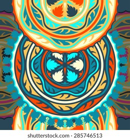 Seamless pattern ethnic style. Vintage decorative texture. Indian, arabic motive.