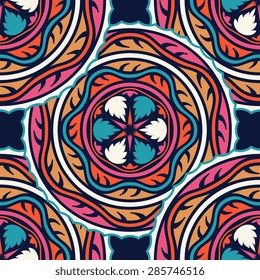 Seamless pattern ethnic style. Vintage decorative texture. Indian, arabic motive.
