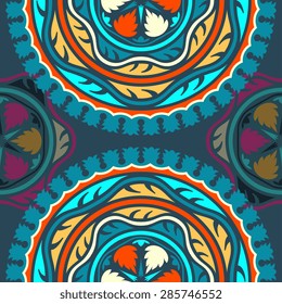 Seamless pattern ethnic style. Vintage decorative texture. Indian, arabic motive.