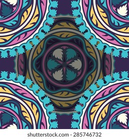 Seamless pattern ethnic style. Vintage decorative texture. Indian, arabic motive.