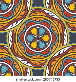 Seamless pattern ethnic style. Vintage decorative texture. Indian, arabic motive.