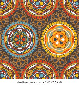 Seamless pattern ethnic style. Vintage decorative texture. Indian, arabic motive.