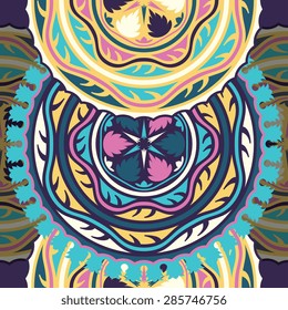 Seamless pattern ethnic style. Vintage decorative texture. Indian, arabic motive.