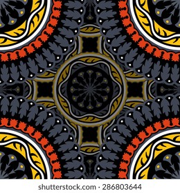 Seamless pattern ethnic style. Vintage decorative texture. Indian, arabic motive.