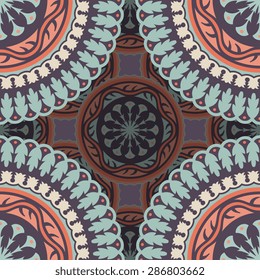 Seamless pattern ethnic style. Vintage decorative texture. Indian, arabic motive.