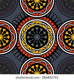Seamless pattern ethnic style. Vintage decorative texture. Indian, arabic motive.