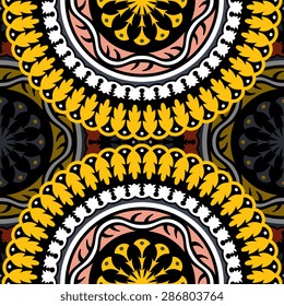 Seamless pattern ethnic style. Vintage decorative texture. Indian, arabic motive.