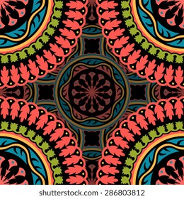 Seamless pattern ethnic style. Vintage decorative texture. Indian, arabic motive.