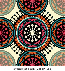 Seamless pattern ethnic style. Vintage decorative texture. Indian, arabic motive.