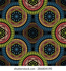 Seamless pattern ethnic style. Vintage decorative texture. Indian, arabic motive.