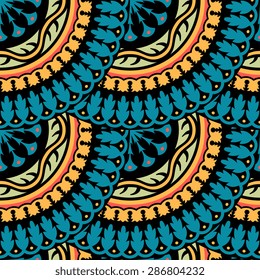 Seamless pattern ethnic style. Vintage decorative texture. Indian, arabic motive.