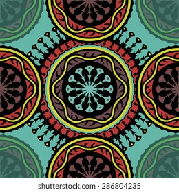 Seamless pattern ethnic style. Vintage decorative texture. Indian, arabic motive.