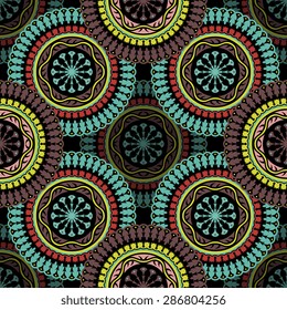 Seamless pattern ethnic style. Vintage decorative texture. Indian, arabic motive.