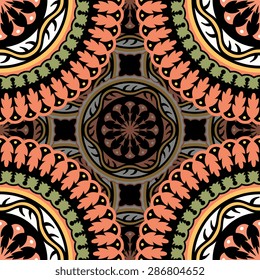 Seamless pattern ethnic style. Vintage decorative texture. Indian, arabic motive.