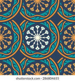 Seamless pattern ethnic style. Vintage decorative texture. Indian, arabic motive.