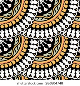 Seamless pattern ethnic style. Vintage decorative texture. Indian, arabic motive.