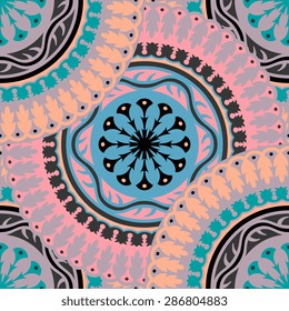 Seamless pattern ethnic style. Vintage decorative texture. Indian, arabic motive.