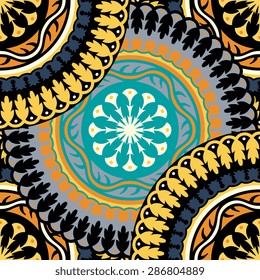 Seamless pattern ethnic style. Vintage decorative texture. Indian, arabic motive.