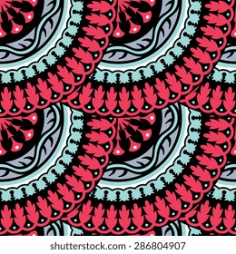 Seamless pattern ethnic style. Vintage decorative texture. Indian, arabic motive.