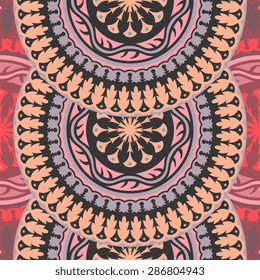 Seamless pattern ethnic style. Vintage decorative texture. Indian, arabic motive.