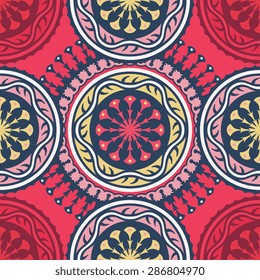 Seamless pattern ethnic style. Vintage decorative texture. Indian, arabic motive.