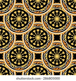 Seamless pattern ethnic style. Vintage decorative texture. Indian, arabic motive.