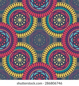 Seamless pattern ethnic style. Vintage decorative texture. Indian, arabic motive.