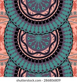 Seamless pattern ethnic style. Vintage decorative texture. Indian, arabic motive.