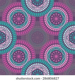 Seamless pattern ethnic style. Vintage decorative texture. Indian, arabic motive.