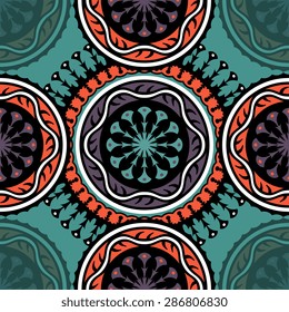 Seamless pattern ethnic style. Vintage decorative texture. Indian, arabic motive.