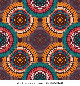 Seamless pattern ethnic style. Vintage decorative texture. Indian, arabic motive.