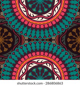 Seamless pattern ethnic style. Vintage decorative texture. Indian, arabic motive.