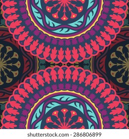 Seamless pattern ethnic style. Vintage decorative texture. Indian, arabic motive.