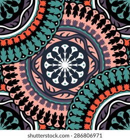 Seamless pattern ethnic style. Vintage decorative texture. Indian, arabic motive.